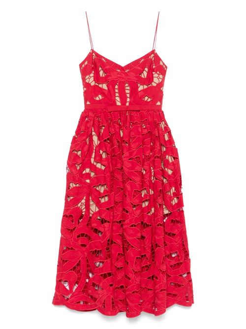 Midi Dress with Bow SELF PORTRAIT | PF25013MRED